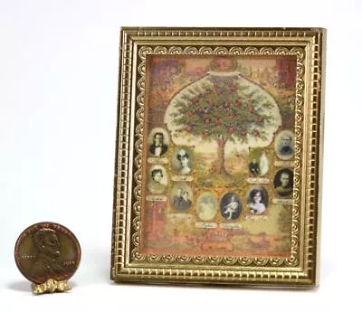 Dollhouse Miniature 1:12 Scale Artwork Victorian Family Tree In A Gold Frame • $10.99