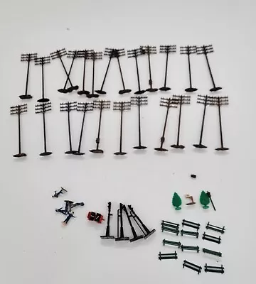 Vintage HO Scale Lot Of People Signs And Telephone Poles Park Bench Crossing • $9.74