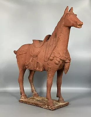 STYLE OF A 8th-9thc TANG DYNASTY HORSE - CHINESE TERRACOTTA PATINATED CAST METAL • £329