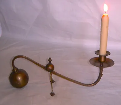 Cantilevered Piano Mantel Cannonball Candlestick In The Style Of W. A. S. BENSON • $143.50
