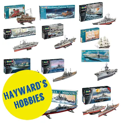 Revell Ships Boats Ark Royal Hood Bismark Bounty Enterprise Model Kits • £27.99