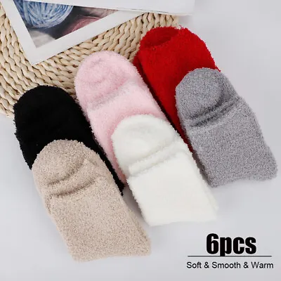 £5.74 • Buy 6 Pairs Girls Fluffy Socks  Cosy Sleep Socks Thick Winter Socks Fuzzy Bed Socks