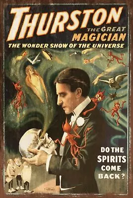 £8.49 • Buy Thurston Magician Advert Vintage Look Retro Style Metal Sign Plaque Mancave Shed