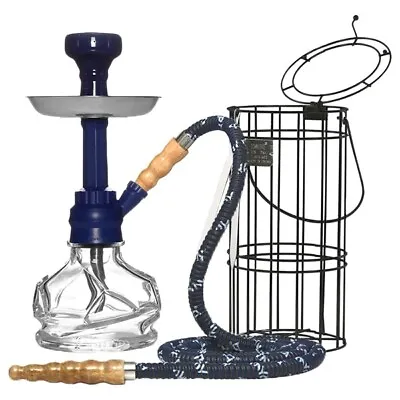 12″ The Chico Cage Hookah With 1 Hose - Blue • $49.99
