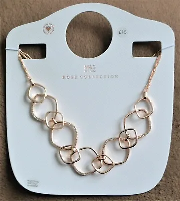 £0.99 • Buy Ladies M&s Glittering Links Chain Necklace So Kind Hypoallergenic - Bnwt