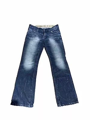 Express Classic Low Rise Boot Cut Kingston Jeans Men's Size 32 X 32 Navy Blue • $20