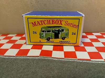 Matchbox Lesney No34 Volkswagen Camper Green EMPY Repro Box Only  NO CAR • $7.50