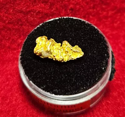 California Natural Gold Nugget With Quartz 2.2 Grams  Weight In A Gem Jar W/lid • $165