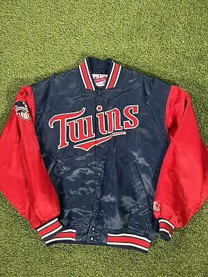 Vtg Starter Minnesota Twins MLB Baseball Satin Warmup Jacket Mens Large 90s • $100