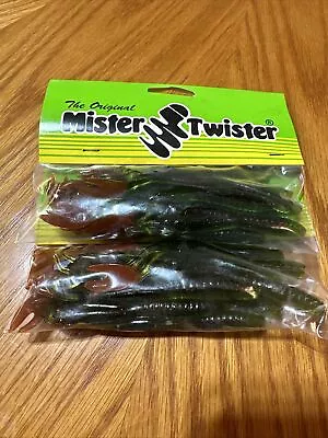 2 Packs Vintage Mister Twister Crawfish Rubber Lure Green/Red Flake/Red Claws • $14.99