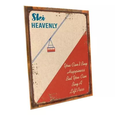 Ski Heavenly Metal Sign; Wall Decor For Vacation Home • $89.99