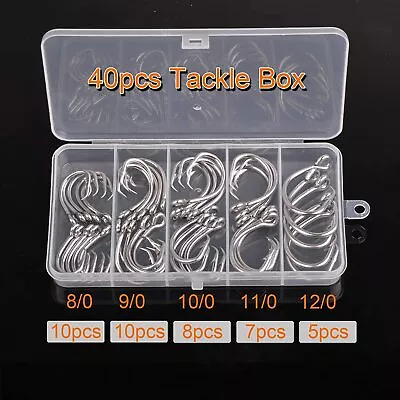 40/70PCS Saltwater Tuna Circle Hooks 39960D Stainless Steel Strong Fishing Hook • $38.49