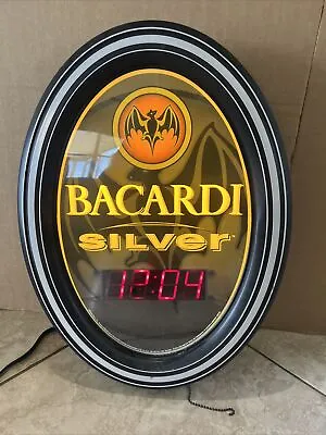 Vintage Original  Bacardi Silver  Light Up Clock Sign • $169.99