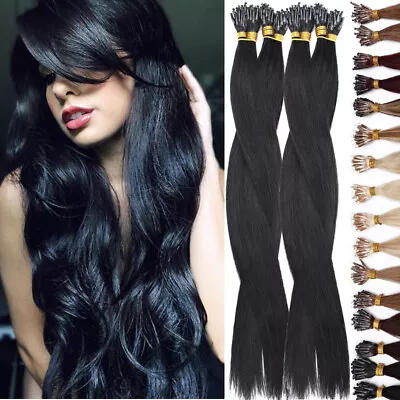 8A Nano Rings Ring Loop Remy Human Hair Extensions I Tip Beads Balayage Thick 8A • $36.85