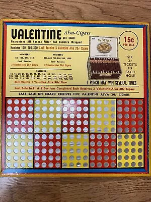 ** Vintage - Valentine ALVA CIGAR - PUNCH BOARD - 15 Cent Per Punch - UNUSED • $40