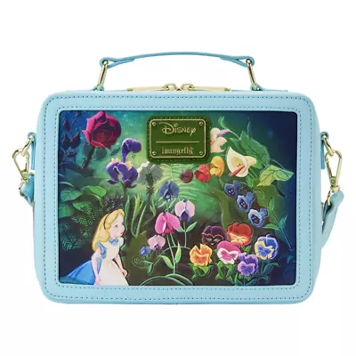 Loungefly DISNEY Alice In Wonderland Classic Movie Lunch Box Crossbody Bag Purse • $50