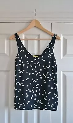 Joules Women's Black Daisy Print Vest Top UK Size 8 • £0.99