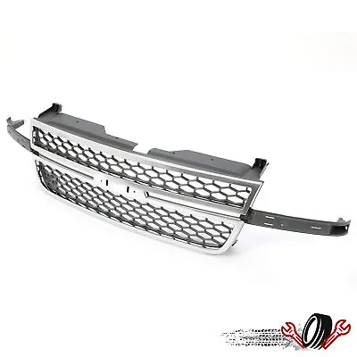 Front Grille Chrome & Gray For Silverado 1500 2500 3500 Pickup 2003-2007 • $99.50