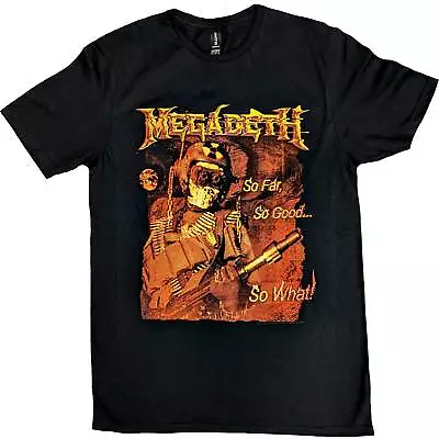 Megadeth So Far So Good So What Tonal Glitch Black T-Shirt NEW OFFICIAL • £16.39