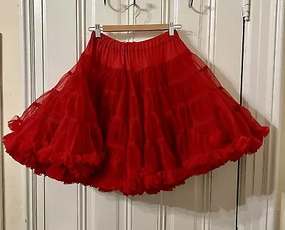 Vintage Red Crinoline Sam’s Square Dance Petticoat Circle Skirt Large • $40