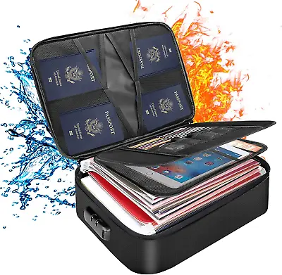 Document Bag With LockFireproof 3-Layer File Storage Case With Water-Resistant  • $35.99