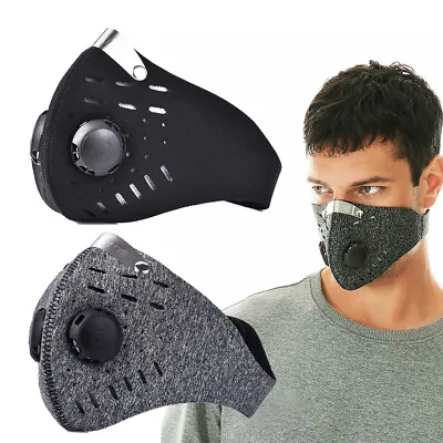 Outdoor Dust Haze Activated Carbon Masks Washable Filter Valve Reusable Masks US • $4.99