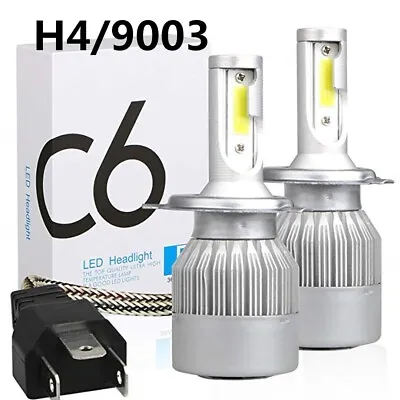 2PCS COB H4 9003 LED Headlight Bulbs High Low Beam Conversion Kit 6000K White • $9.95