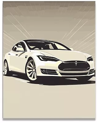 Tesla 11x14 Art Print | Tesla Car Poster | Sleek And Sustainable | Home Decor • $9.95