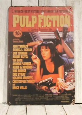 Pulp Fiction Movie Poster Tin Metal Sign Rustic Vintage Style Film Theater Room • $10.97