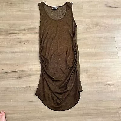 Michael Stars Women's Maternity Ruched Tunic Tank One Size Stretch Brown Shimmer • $14