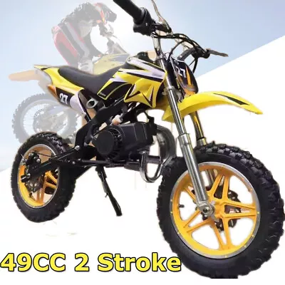 49cc Dirt Bike For Kids 2-Stroke Mini Pit Bike Off Road Gas Motorcycle - Yellow • $399