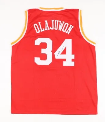 $320 • Buy * HAKEEM OLAJUWON Houston Rockets NBA Signed Jersey With JSA COA  Man Cave XL *