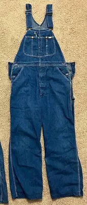 Vintage Lee Denim Overalls Bibs Men Union Made Carpenter Blue 36 • $125