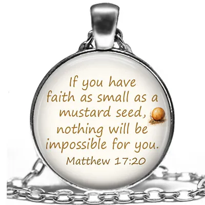 Matthew 17:20 Mustard Seed Necklace Bible Verse Scripture Artisan Religious Gift • $14.95