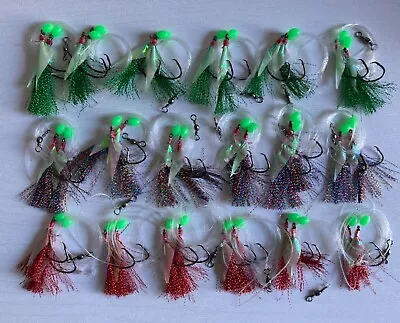 18 Pcs Snapper Snatchers Flasher Circle Hook Fishing Rigs 5/0 3 Colors Special • $22.90