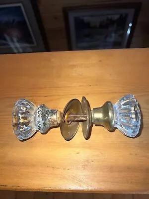 Vintage 12 Point Clear Crystal Glass And Door Knobs Handles. A Chip On One Knob • $20