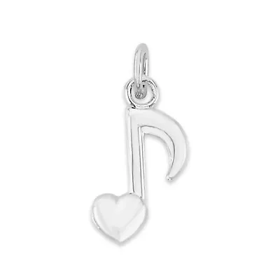 925 Sterling Silver Music Note Heart Charm Tiny Charm Collectable For Bracelet • $12.50