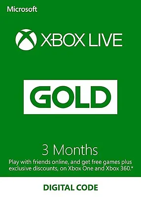 Xbox Liive 3 Months Gold Membership Worldwide Codde (Global Code)= • £99.99