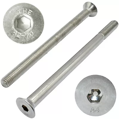 £4.59 • Buy A2 & A4 Stainless Steel M10 Countersunk Csk Socket Cap Allen Bolt Screws Din7991