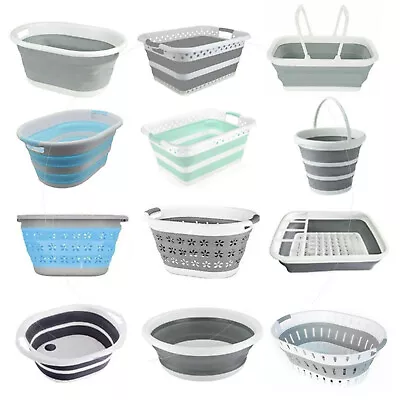 Collapsible Folding Laundry Washing Basket Storage Cloth Bin Bucket Space Saving • £8.40