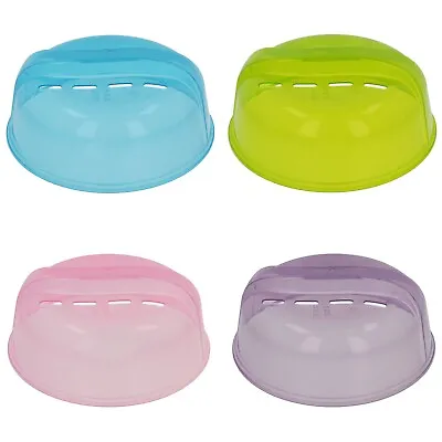 4x Microwave Food Plate Dish Cover Vented Kitchen Cooking Handle Coloured Lid • £9.99