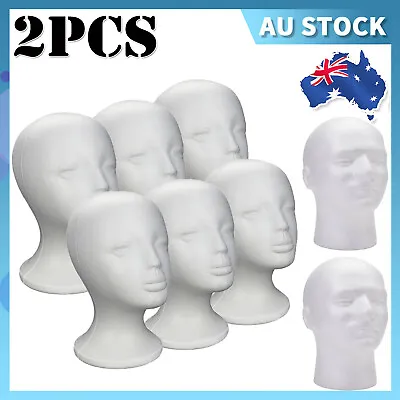 2PCS Male Female Foam Mannequin Head Model Hat Wig Practical Display Stand Rack  • $21.99