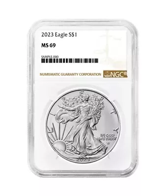 New 2023 $1 American Silver Eagle NGC MS69 Brown Label • $35