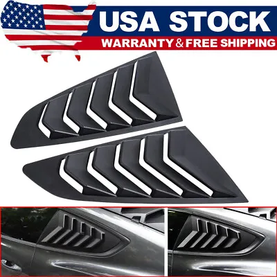 $38.40 • Buy Quarter Window Louver Side Scoop Rain Cover GT Vent For 2015-2020 Ford Mustang