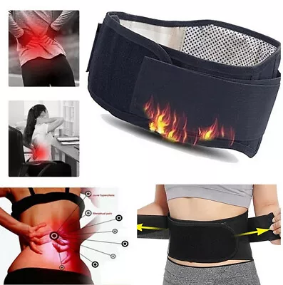 Back Support Brace Belt Lumbar Lower Waist Magnetic Padded Trimmer Pain Relief • $7.98