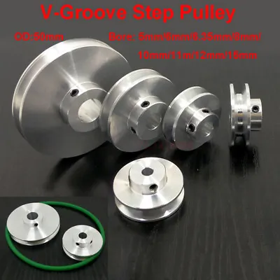 50mm Outer Diameter V-groove Step Pulley Bore 5mm/6mm/8mm/10mm/11mm/12mm/15mm  • $18.25