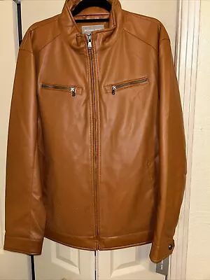 Michael Kors Men's Brown Leather Jacket XXL • $44