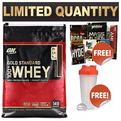 Gold Standard 100% On Whey Optimum Nutrition  10lb | Free On Shaker & 1 Sample • $237.41