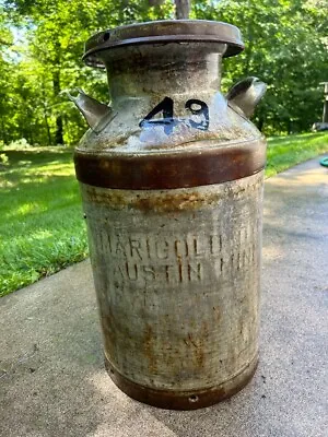 Vintage Antique Large Metal Dairy Milk Can With Lid • $140