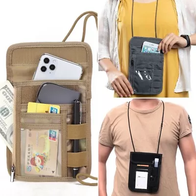 Passport Holder Nylon Travel Neck Wallet ID Card Organizer Pouch Neck Lanyard US • $9.78